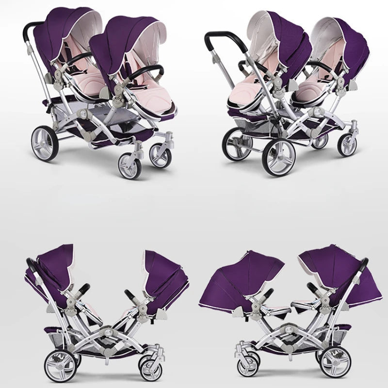 Light And Shock Proof Folding Luxury Twin Baby Stroller childrensterritory