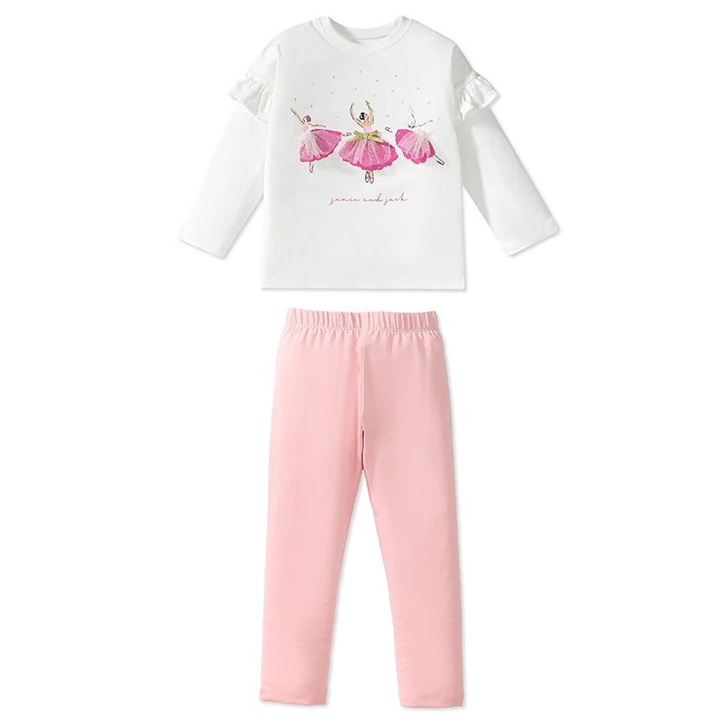 Cartoon Print Sweatshirt and Trouser Set for Kids Girls childrensterritory