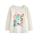 Girls' Full Sleeves Cartoon Print Summer Clothing Set childrensterritory