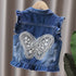Baby/Kids Stylish Flower Print Denim Vests childrensterritory