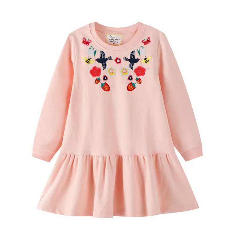 Kids Girls Princess Dancing Girls Print Winter Party Dresses