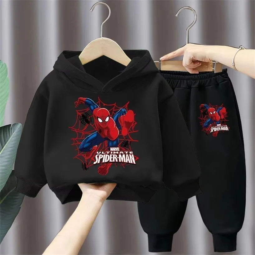 Cartoon Design Hoodies and Soft Pants Warm Outfits for Kids