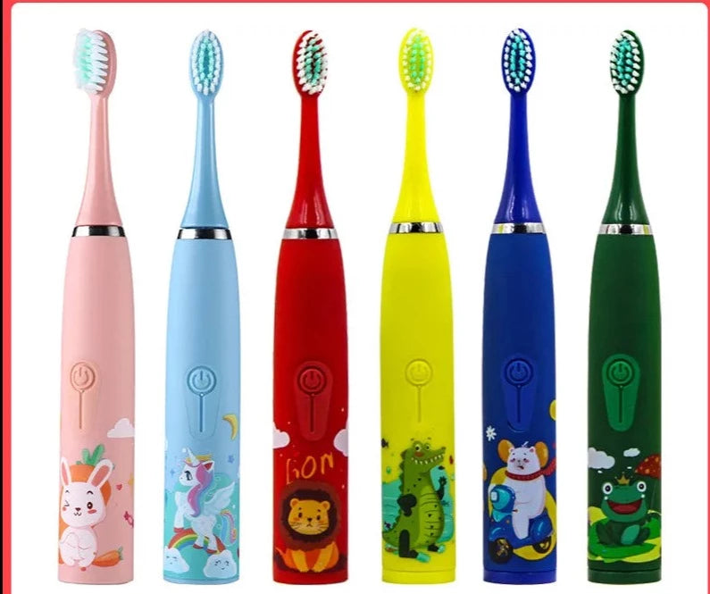 Electric Tooth Brush for Kids with 6 Soft Nozzles childrensterritory