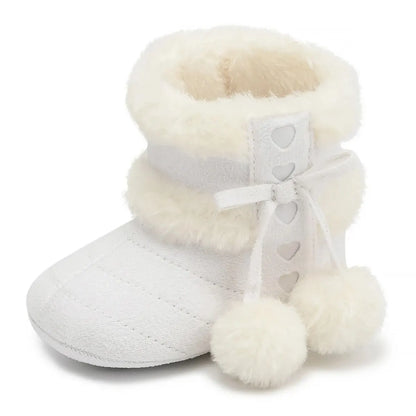 Pompom Design Warm Snow Boots in 4-Colors for Infants childrensterritory