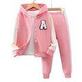 2pcs Hooded Contrasting Kids Fall Tracksuit Set childrensterritory