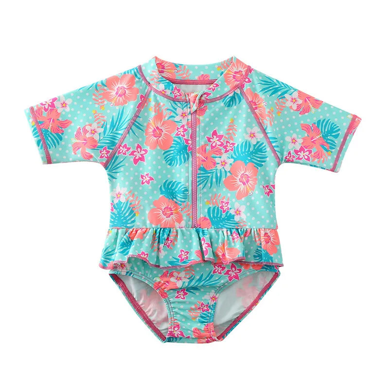 Toddler/Baby Girl Ruffle Printed One Piece Swimsuits