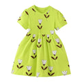Kids A-LINE One-piece Printed Summer Dresses for Girls