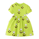Kids A-LINE One-piece Printed Summer Dresses for Girls