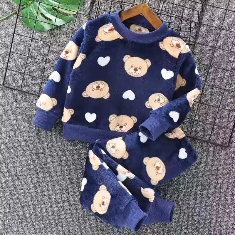 Kids Bear Design Long Sleeves Winter Clothing Set childrensterritory