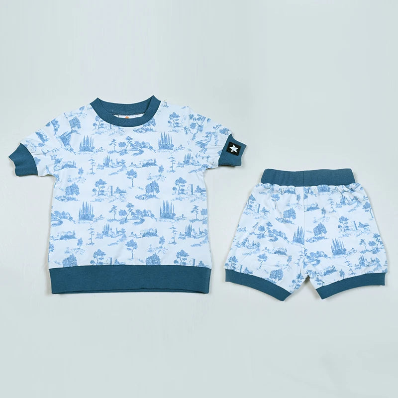 Baby and Kids Printed French Toile Cozy Pajamas and Footies