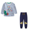 Kids Cartoon Animals and Letter Print 2 Piece Suit Sets childrensterritory