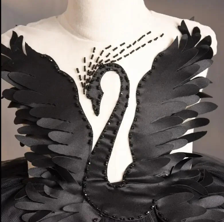 Chic Crystal Swan Pageant Dress for Girls with Trailing