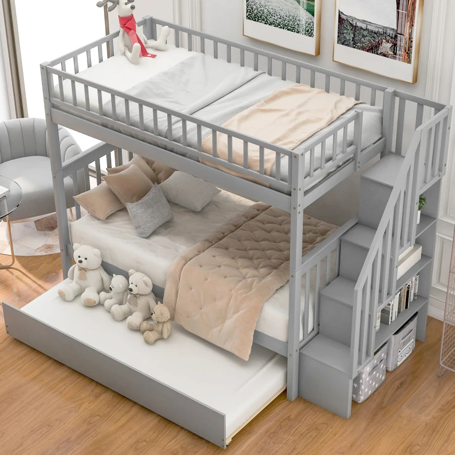 Twin over Twin Bunk Bed for Kids&