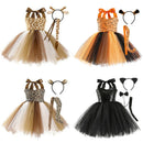 Kids Girls Little Cat Look Tutu Skirt Dresses for School Performance childrensterritory