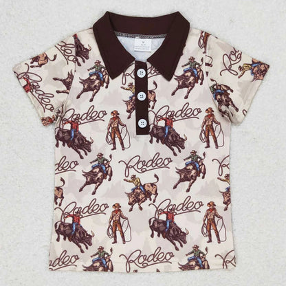 Kids Stylish Printed Boys Short Sleeves Polo T-Shirts for Summer childrensterritory