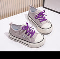 Little Boys Girls Jelly Color Canvas Lace Up Flats Shoes childrensterritory