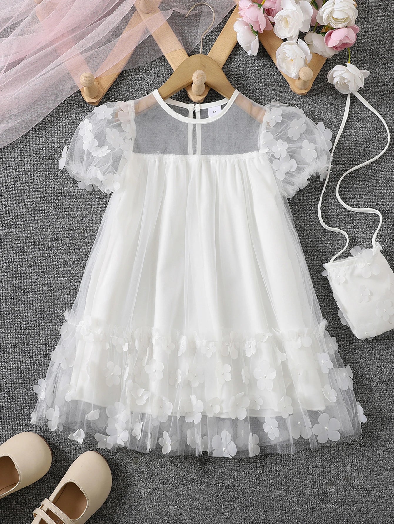 Flower Design Cute Summer Princess Dresses for Girls