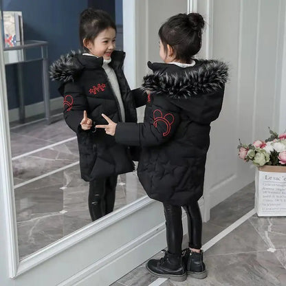 Kids Girls Winter Thick Hooded Parka Jackets childrensterritory