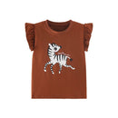 Kids Girls Cartoon Design Cotton Summer Tees/Tops childrensterritory