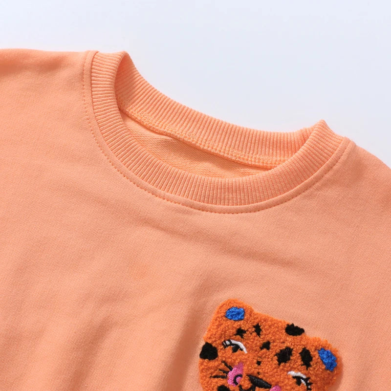 Kids Girls Cartoon Tigers Clothing Set for Autumn childrensterritory