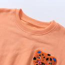 Cartoon Print Sweatshirt and Trouser Set for Kids Girls childrensterritory