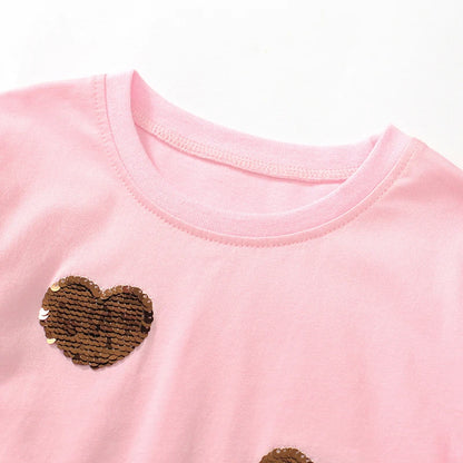 Kids Girls Lovely Heart Design Casual Clothing Sets childrensterritory