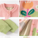 Toddler Girls Cartoon Flower Design Cardigan childrensterritory
