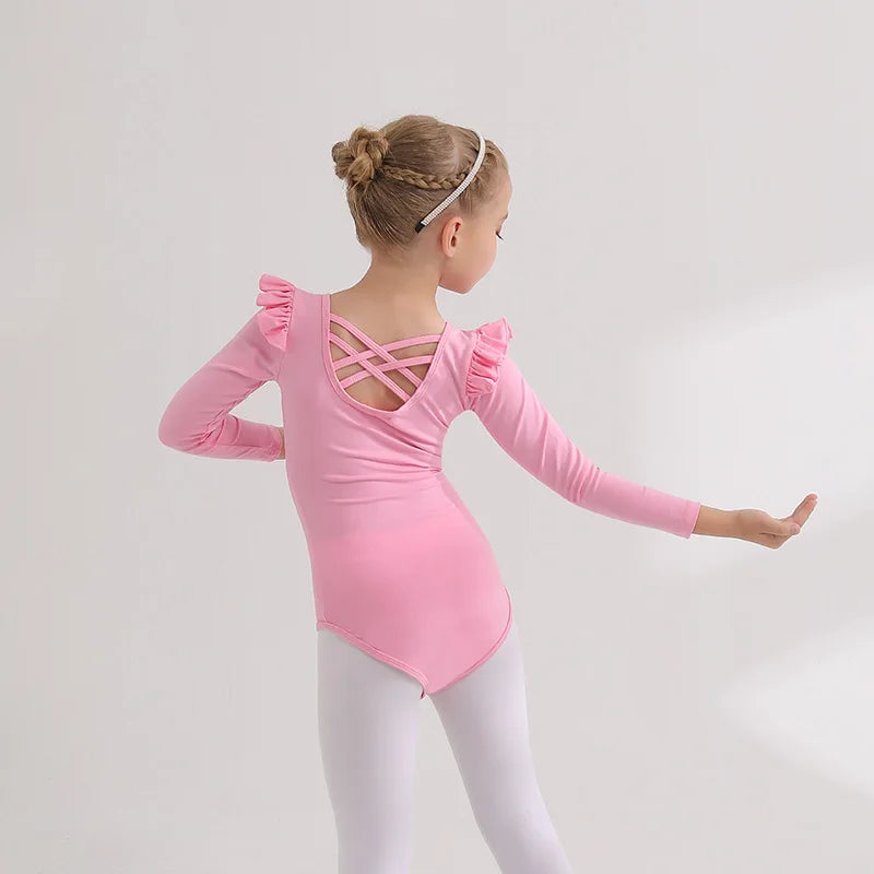 Kids' Girls' Designer Gymnastics Ballet Leotard with Tutu Skirt