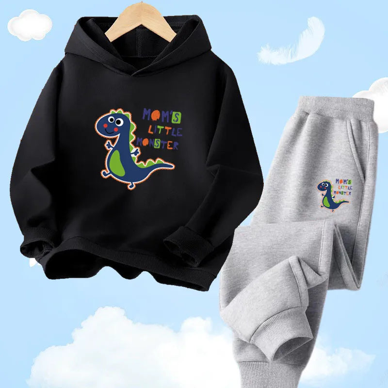 Kids 2pcs Dinosaur Printed Hoodie + Pants Set childrensterritory