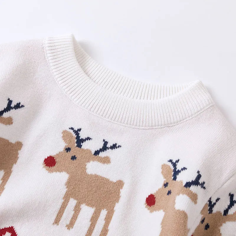 Soft Wool Cartoon Design Christmas Knit Sweatshirts for Kids childrensterritory