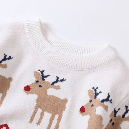 Soft Wool Cartoon Design Christmas Knit Sweatshirts for Kids childrensterritory