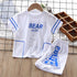 Kids Printed 2PCS Sports T-Shirt and Shorts Set for Summer childrensterritory