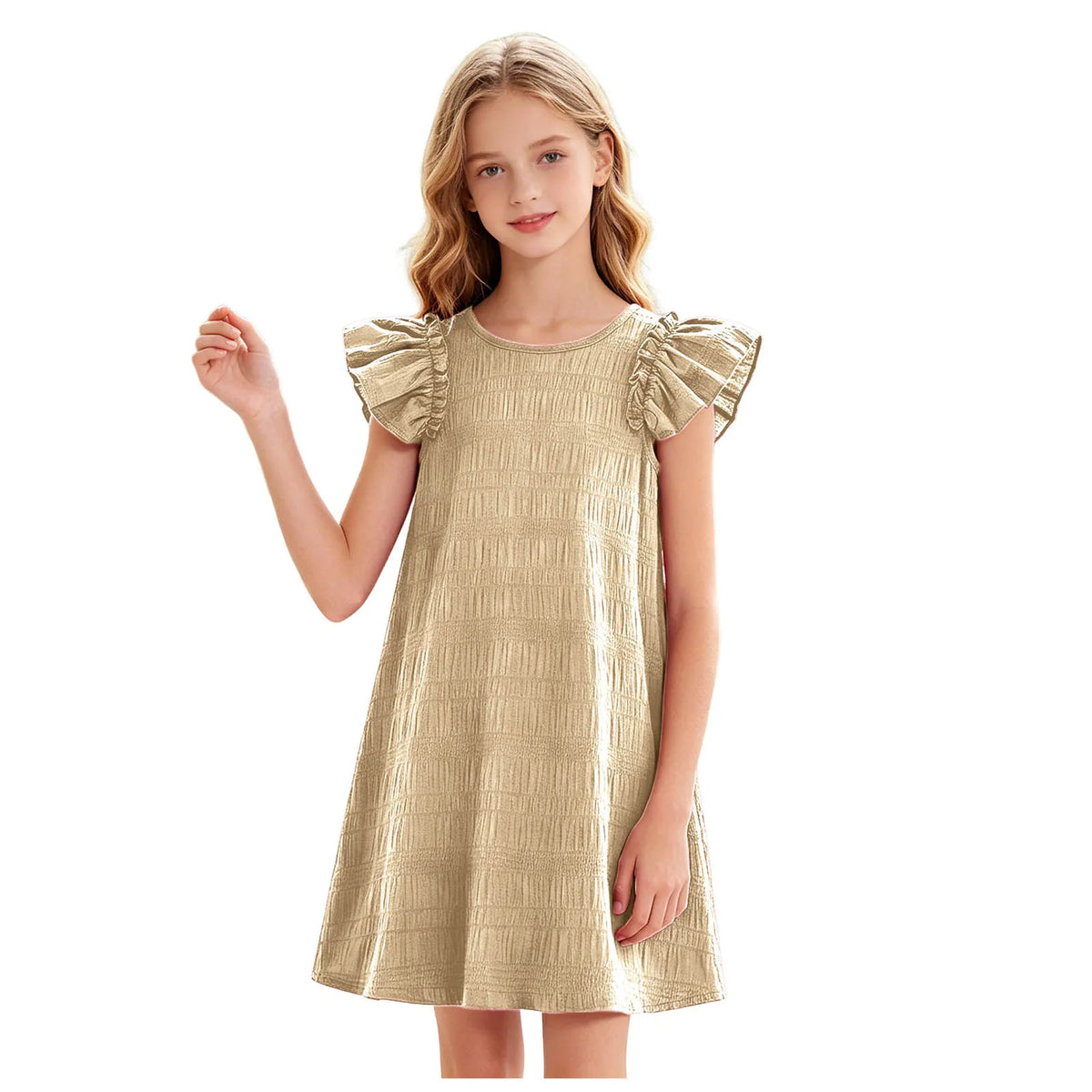 Girls Flying Sleeves Casual Daily Dresses for Summer