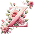 Self-Adhesive Pink Flower Letter Art Wall Decals childrensterritory