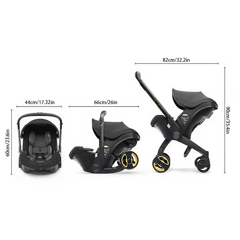 Lightweight and Foldable 4-in-1 Baby Stroller, Car Seat Compatible childrensterritory