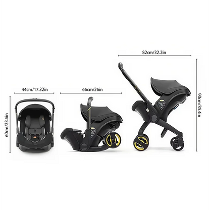 Lightweight and Foldable 4-in-1 Baby Stroller, Car Seat Compatible childrensterritory