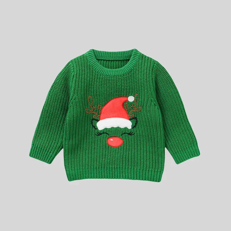 Kids' Long-Sleeved Embroidery Design Warm Sweater