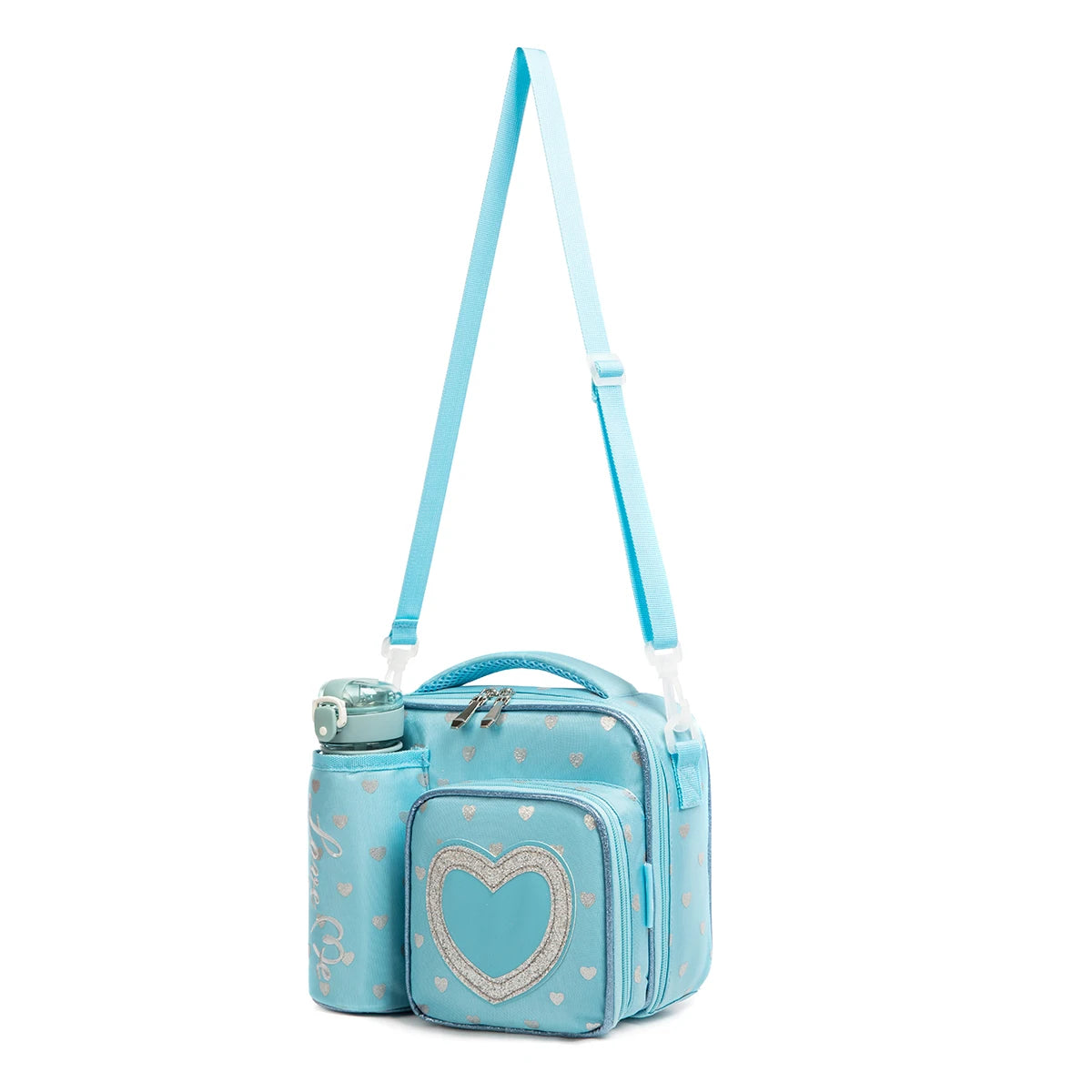 Kids Printed Waterproof Thermal Lunch Bags with Bottle Pocket