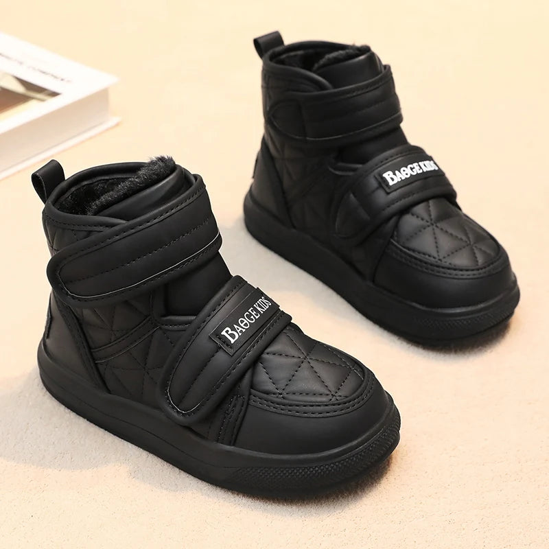 Kids Velcro Design Velvet Warm Fur Soft Shoes childrensterritory