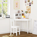 Kids Wooden Study Desk and Chair with Storage and Hutch childrensterritory
