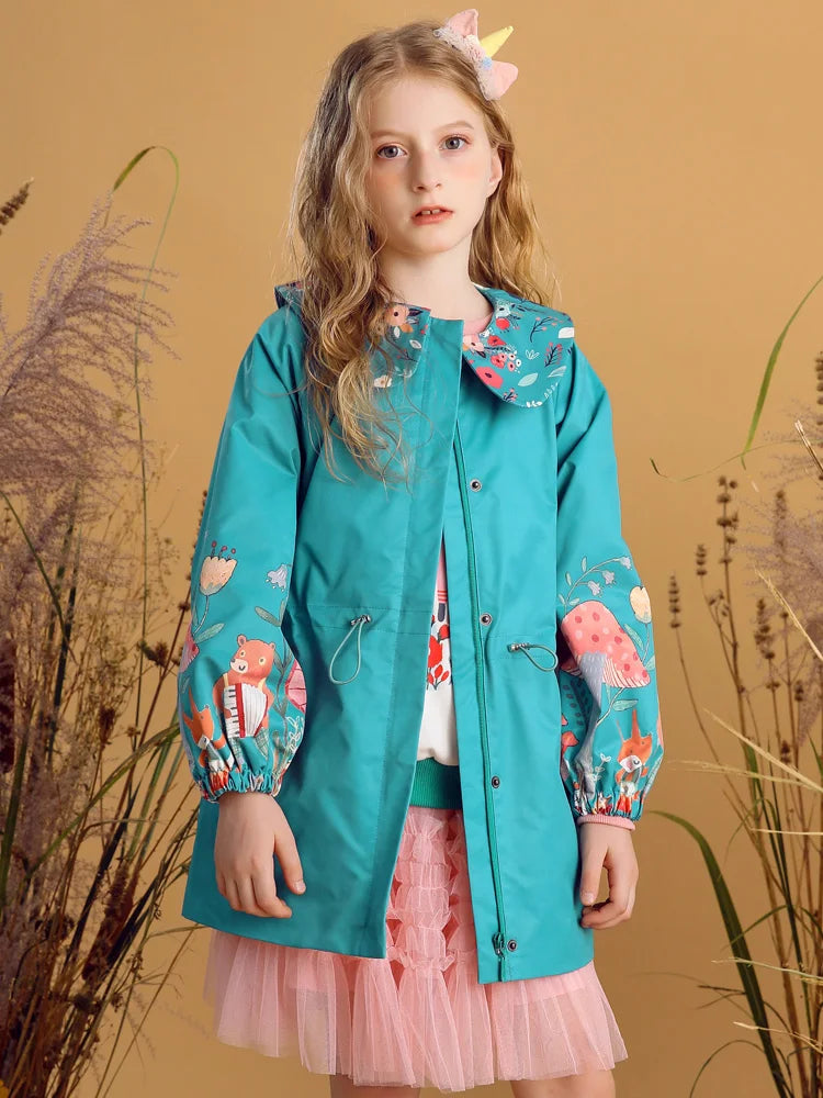 Floral Print Zip Closure Girls&