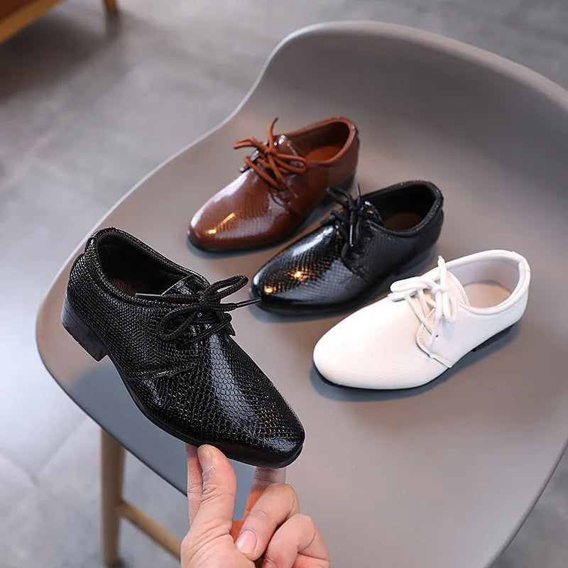 Kids Boys Lace-up Leather Formal Uniform Shoes
