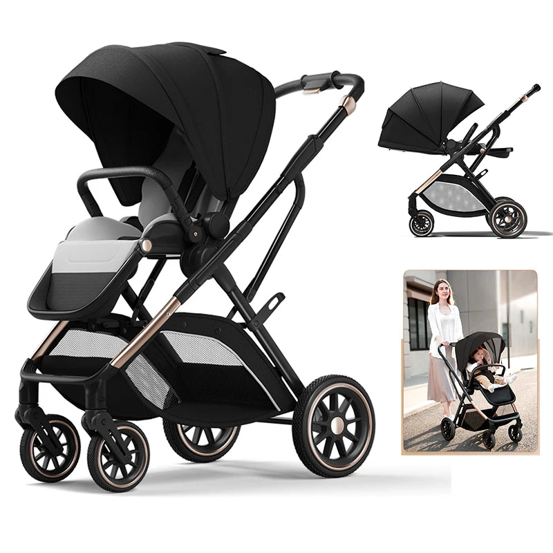 Portable High Landscape One Hand to Recline Baby Stroller