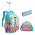 Kids Girls Eiffel Tower Sequins 3Pcs Wheeled School Backpack Set childrensterritory