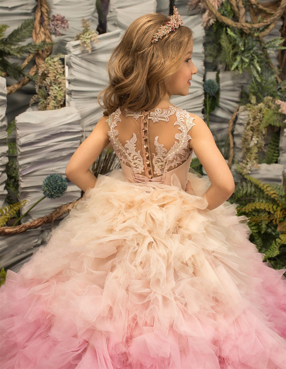 Handmade Elegant Floor Length Flower Girl Dresses childrensterritory