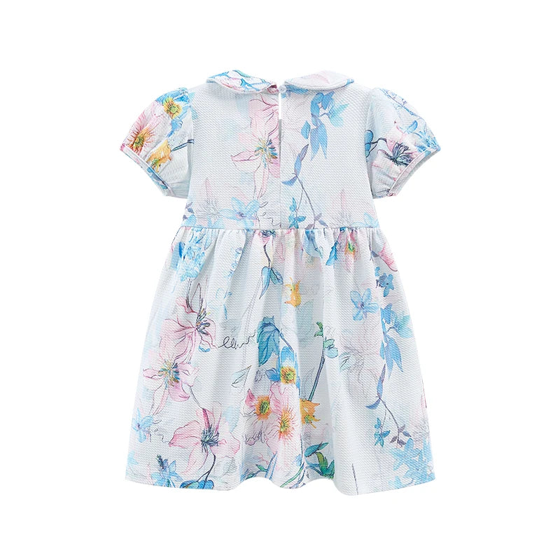 Summer Floral Print Cotton Dresses for Little Girls childrensterritory