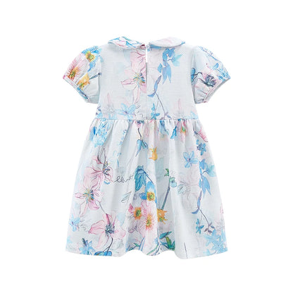 Summer Floral Print Cotton Dresses for Little Girls childrensterritory