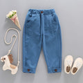 Solid Color Casual Style Trousers For Little Girls childrensterritory