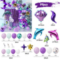 75/87/102 Pcs Little Mermaid Theme Party Balloon Arch Decorations childrensterritory
