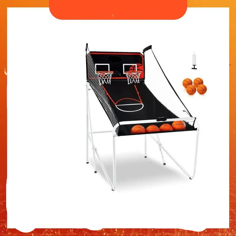 Kids Foldable Indoor Basketball Arcade Game w/ 4 Balls 8 Game Modes childrensterritory